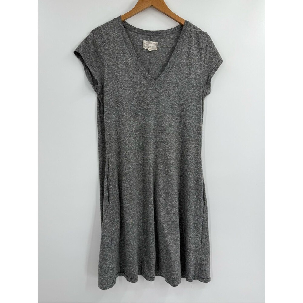 Current/Elliott V-Neck Trapeze Dress | Heather Grey | 3 (Large)